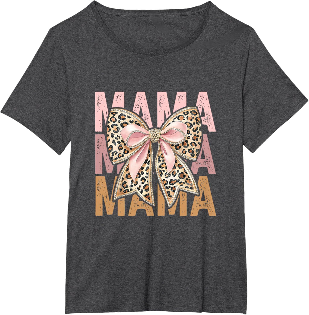 Retro Leopard Mama,Cute Mom Retro Coquette Bow Mother's Day