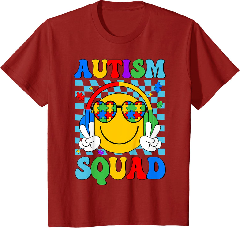 Autism Awareness Autism Squad Support Smile Face Women Men