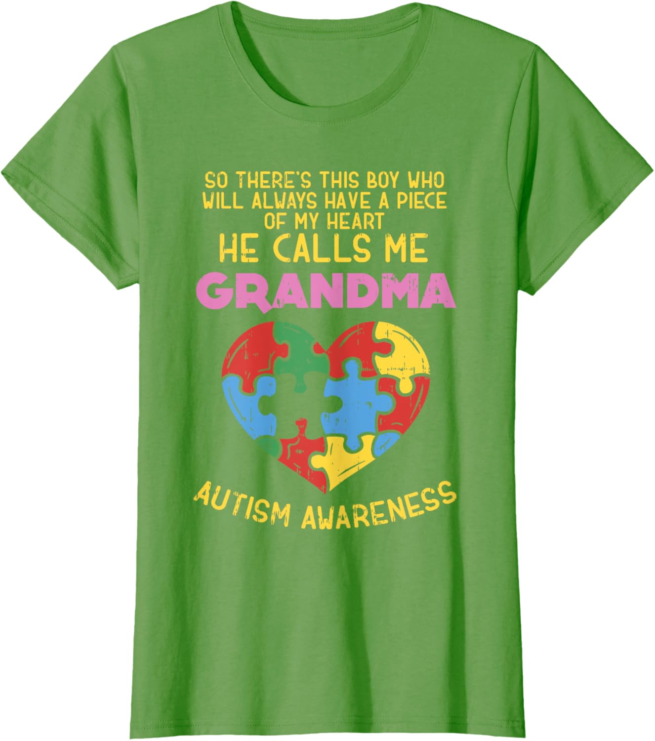 Grandma Autism Awareness Shirt Austistic Boy Piece My Heart