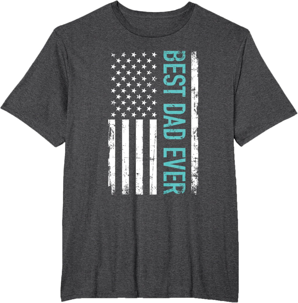 Father's day Best dad ever with US american flag Short Sleeve