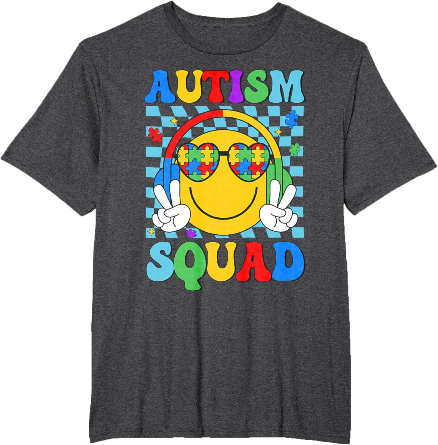 Autism Awareness Autism Squad Support Smile Face Women Men