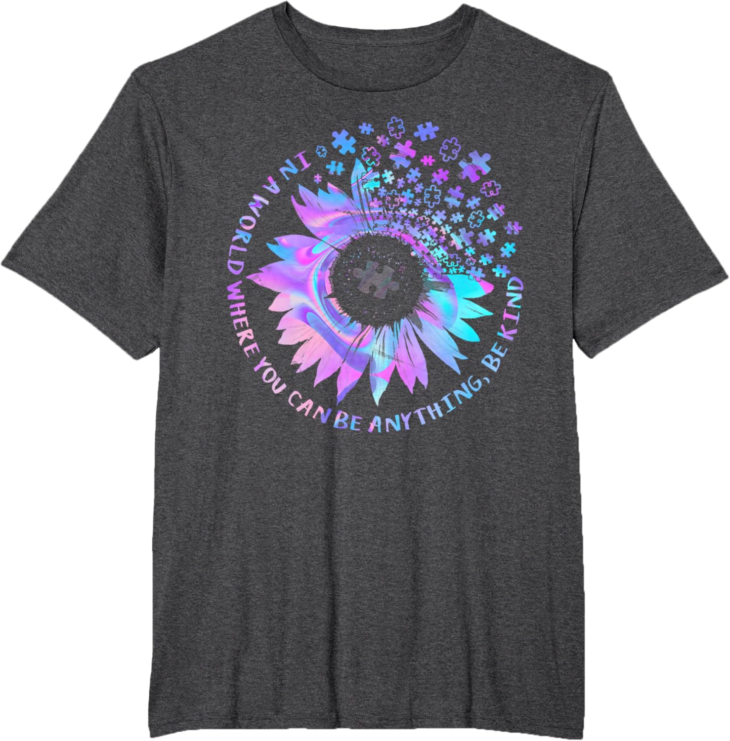 Be Kind Autism Awareness Kindness Sunflower Tie Dye Puzzle