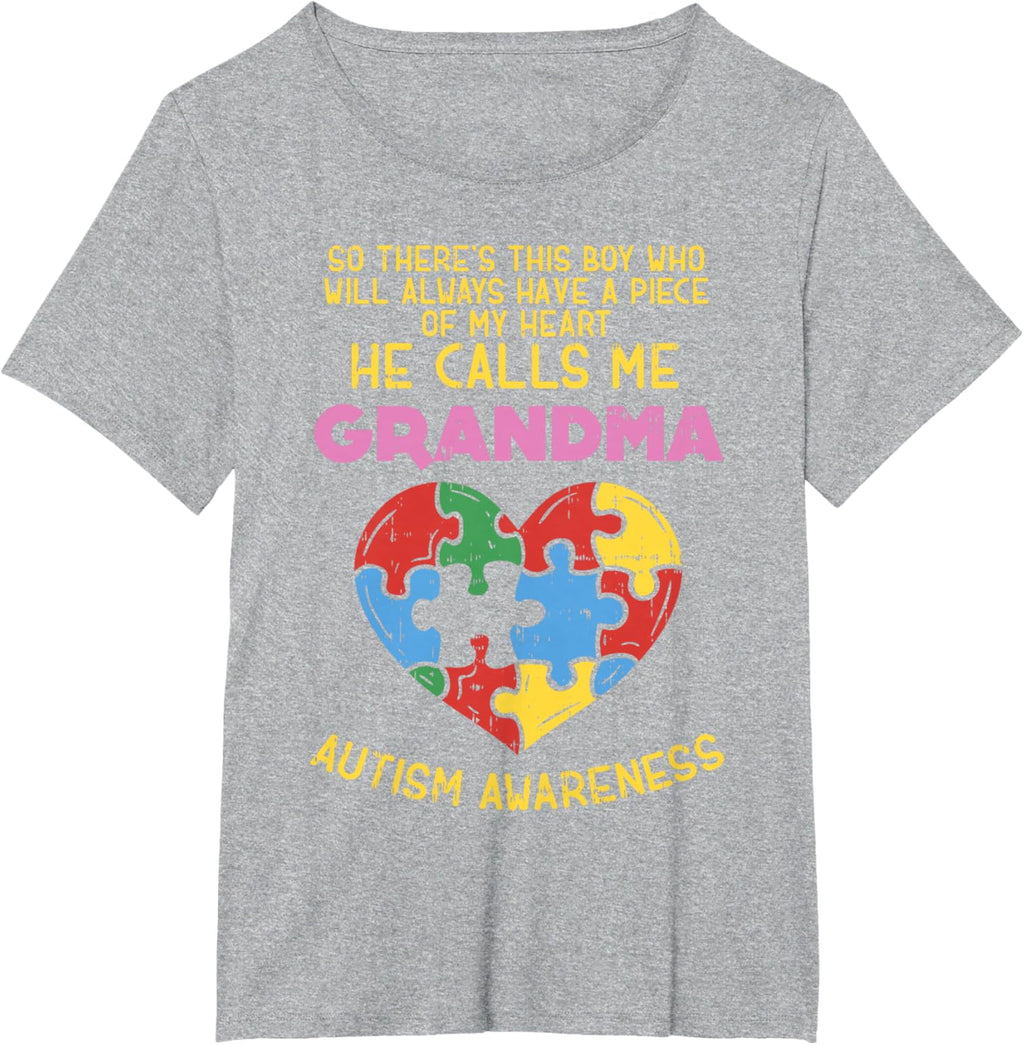 Grandma Autism Awareness Shirt Austistic Boy Piece My Heart