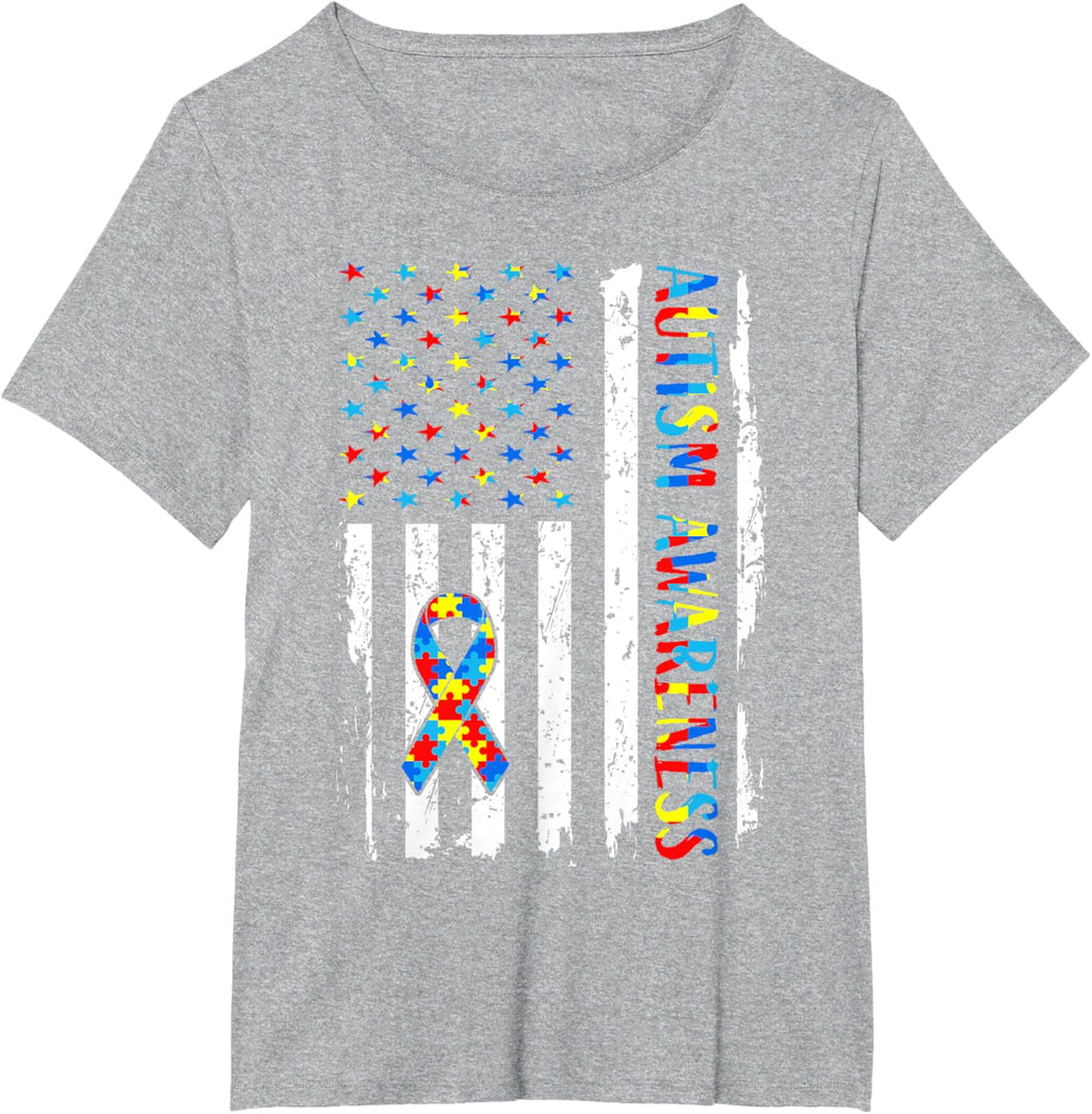 Autism Awareness Mom Dad USA flag Autistic Awareness Autism