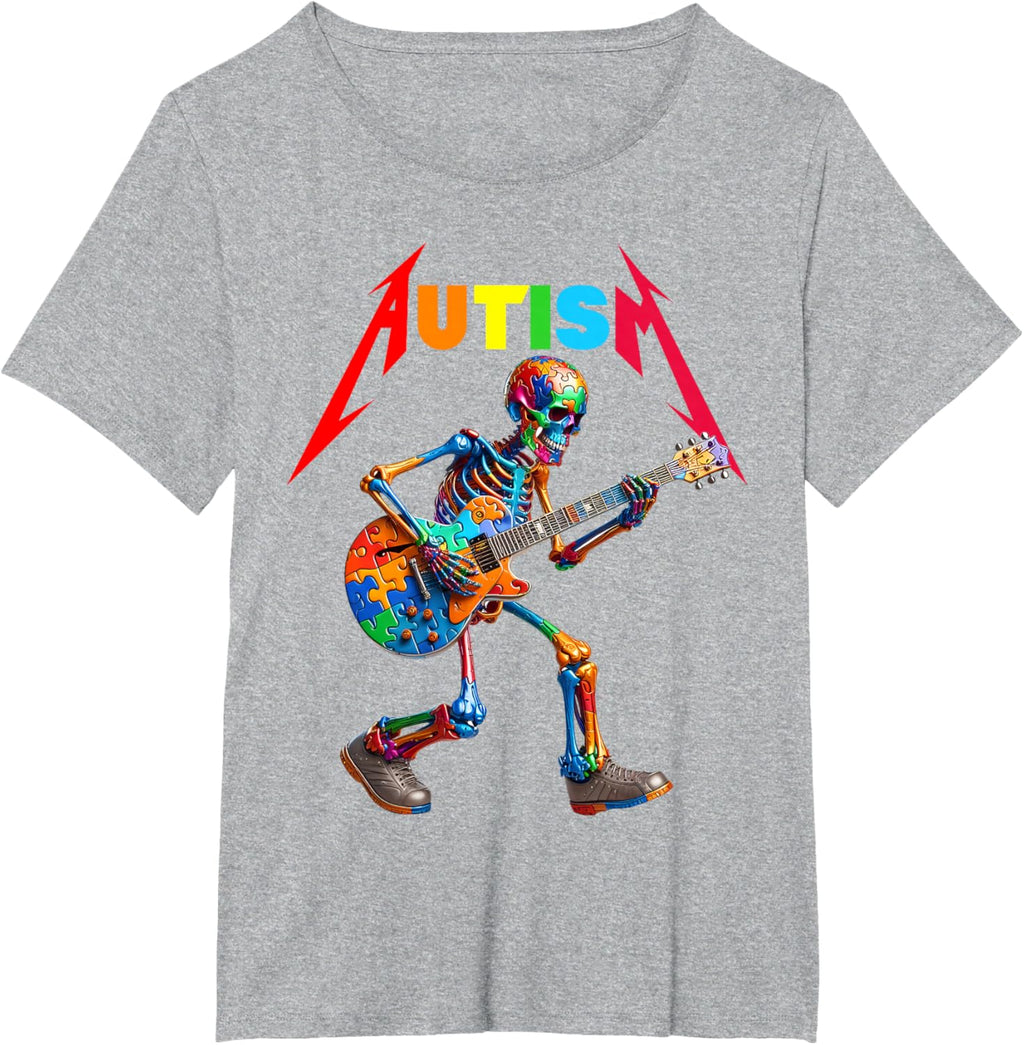 Autism Skeleton Guitar Rock Puzzle Music Autism Awareness