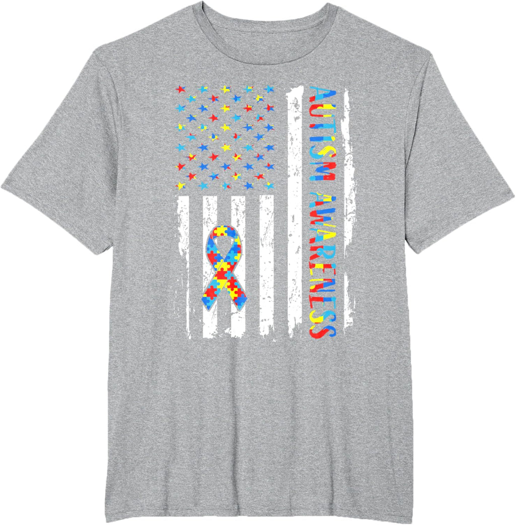 Autism Awareness Mom Dad USA flag Autistic Awareness Autism