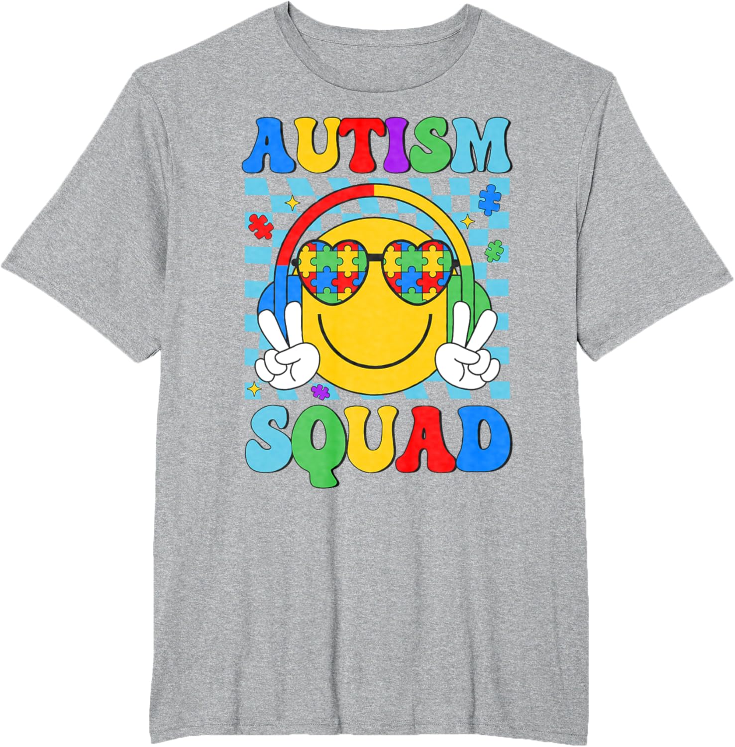 Autism Awareness Autism Squad Support Smile Face Women Men