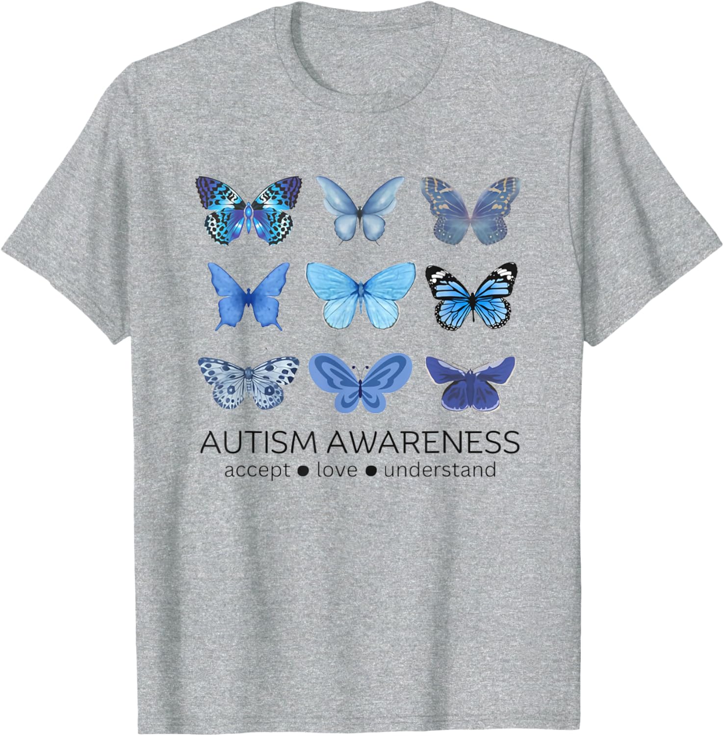 Women In April We Wear Blue Butterfly Autism Mental Health