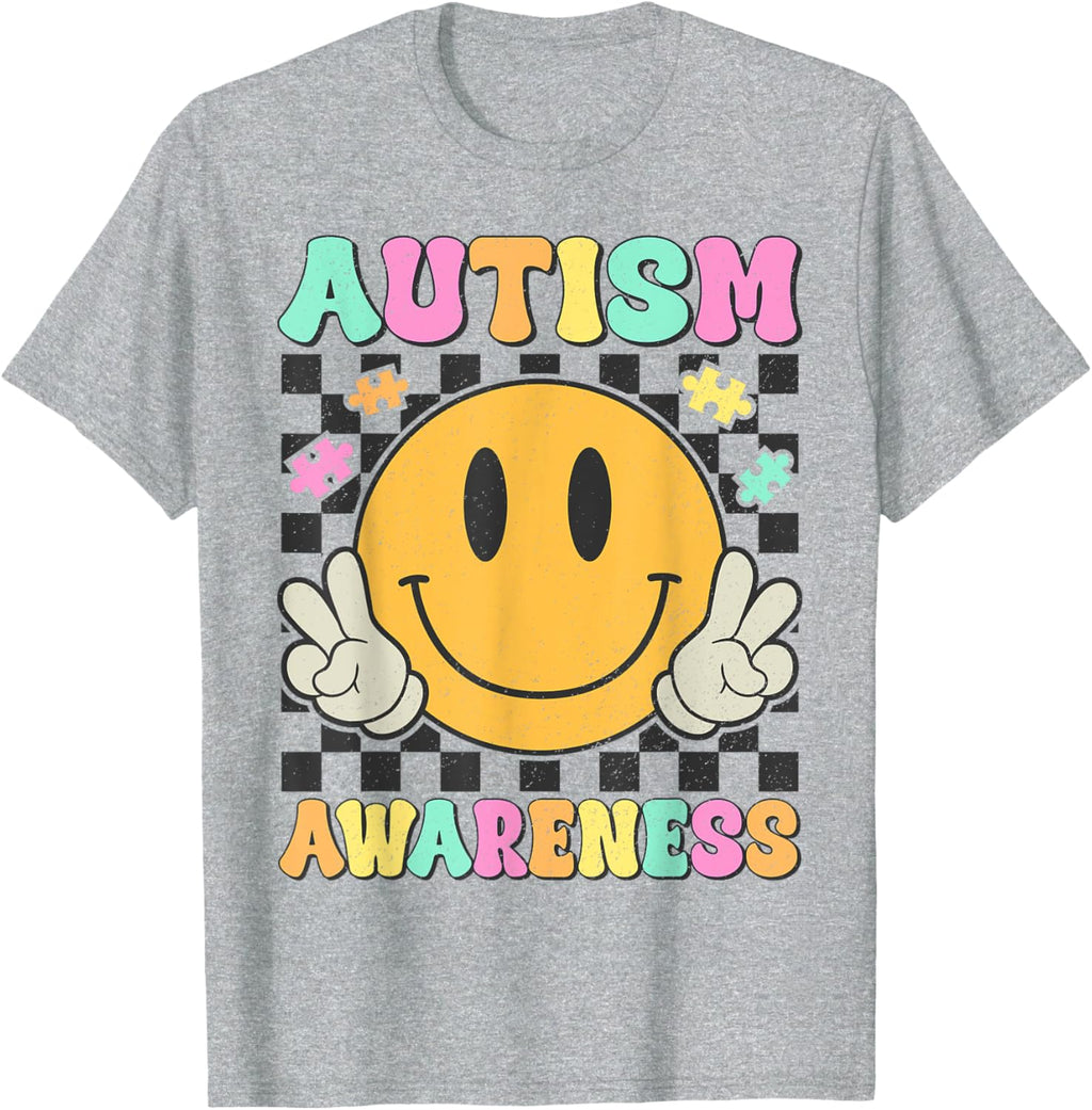 Autism Awareness Kids Men Women Smile Face Autistic Autism