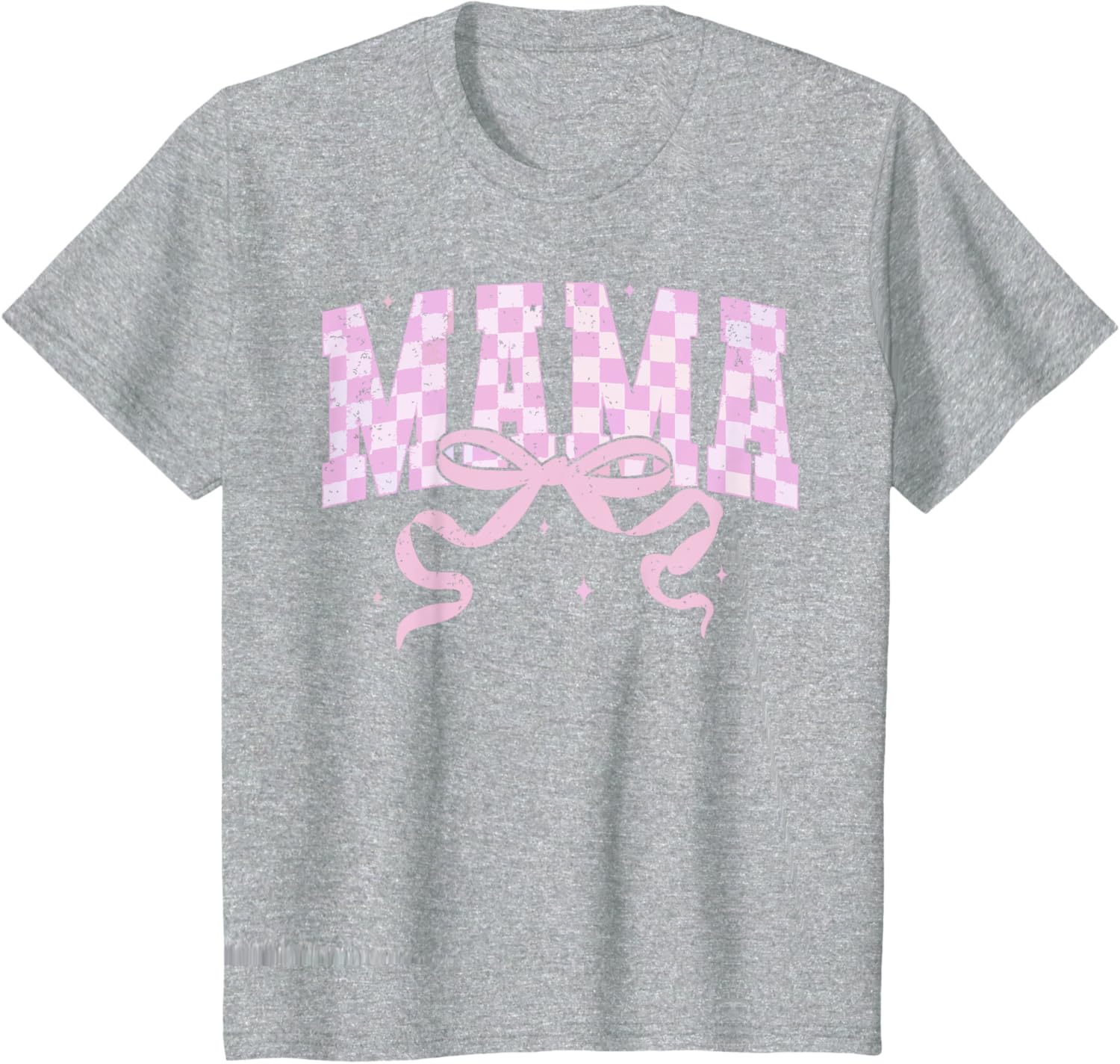 Retro Checkered Mama Coquette Mother's Day Pink Bow