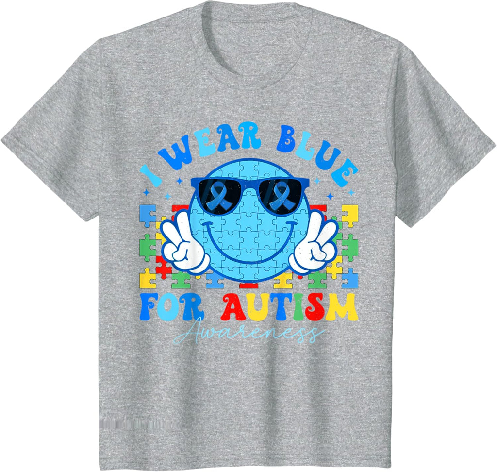 I Wear Blue For Autism Awareness Month Teacher Kids Boys