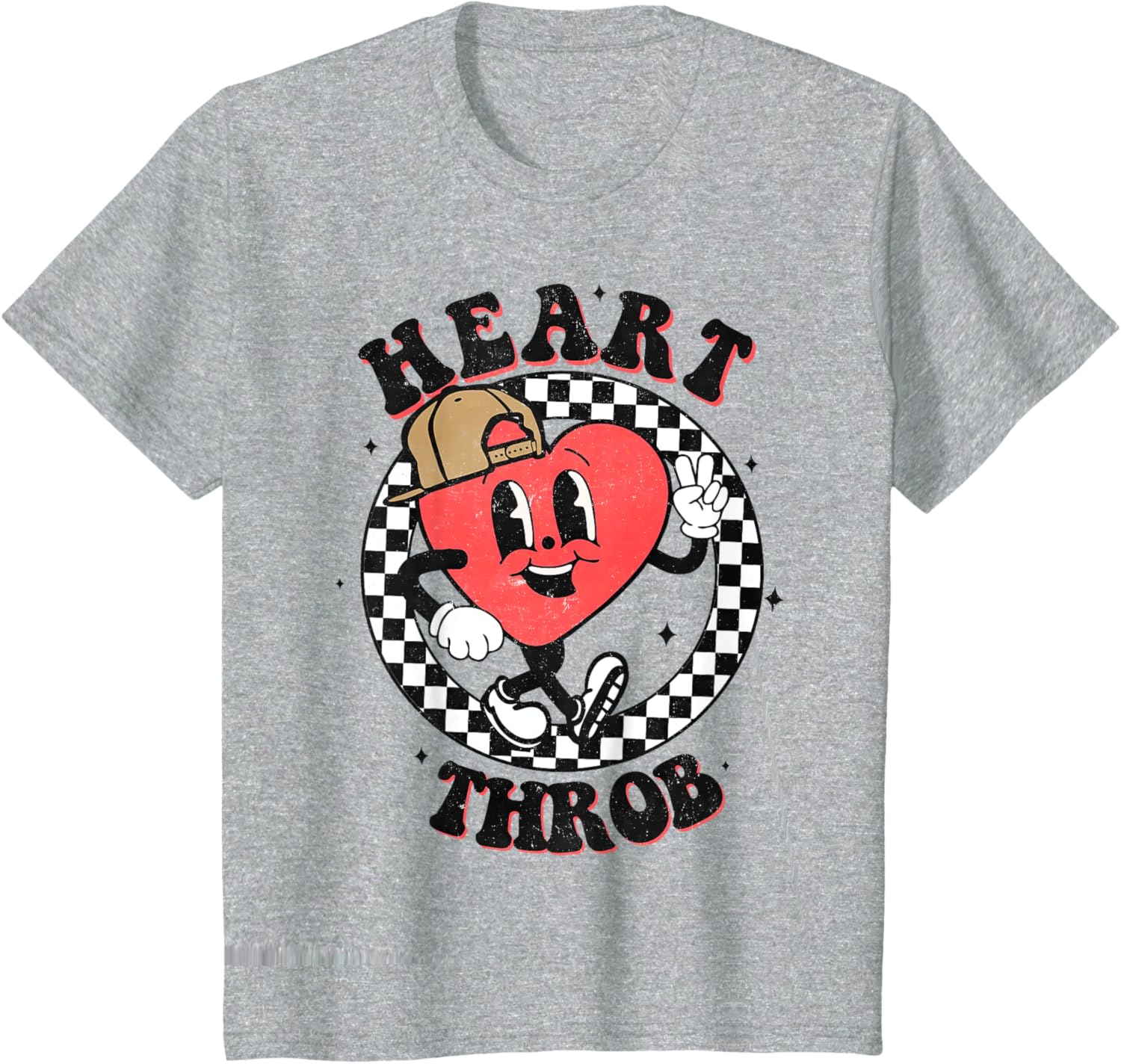 Retro Heart Throb Checkered Kid Preschool Boy Valentines Day